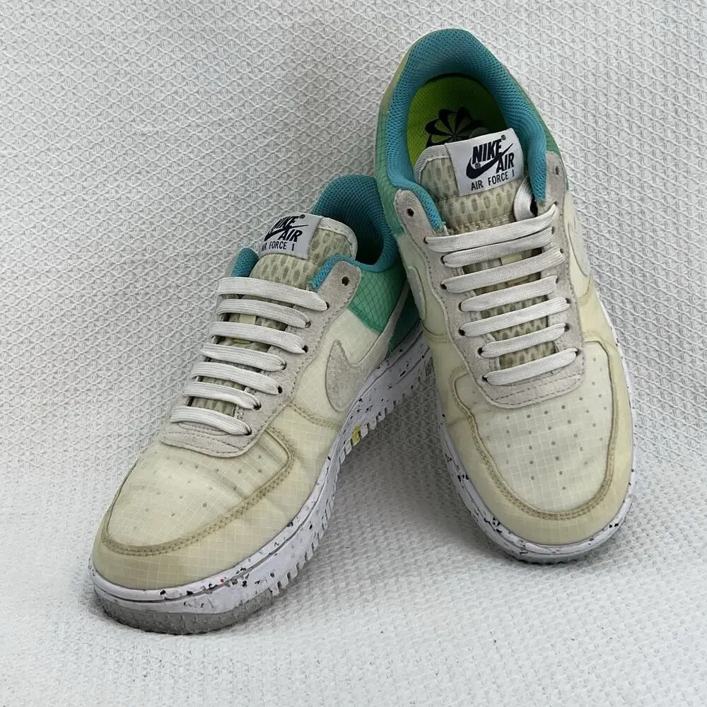 Nike Air Force 1 Crater Move To Zero White Dynamic Turquoise W Sz 9 DO7692-101